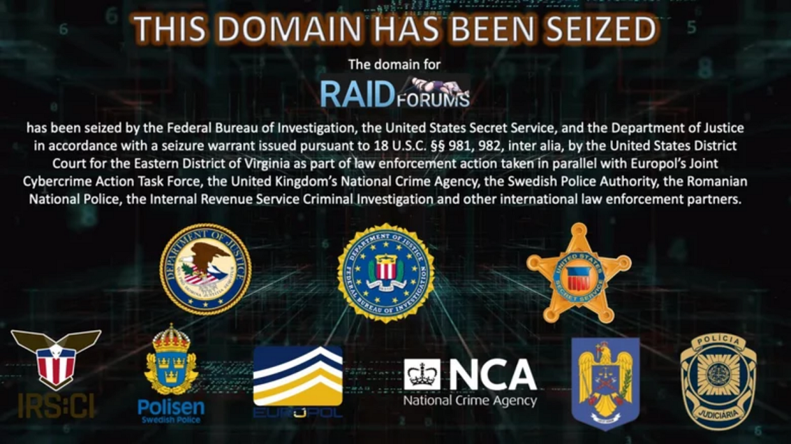 美及欧洲执法机构联盟查封了黑客网站 RaidForums.com